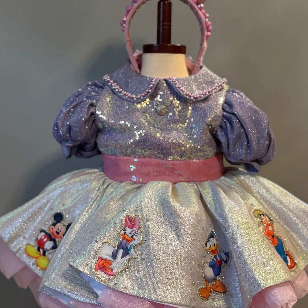 Sparkling Purple and Pink Kids Formal Dress Disney